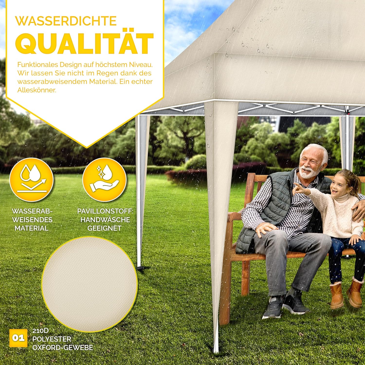 Partytent - opvouwbaar - 3x6 m - Paviljoen - Beige - Tillvex®