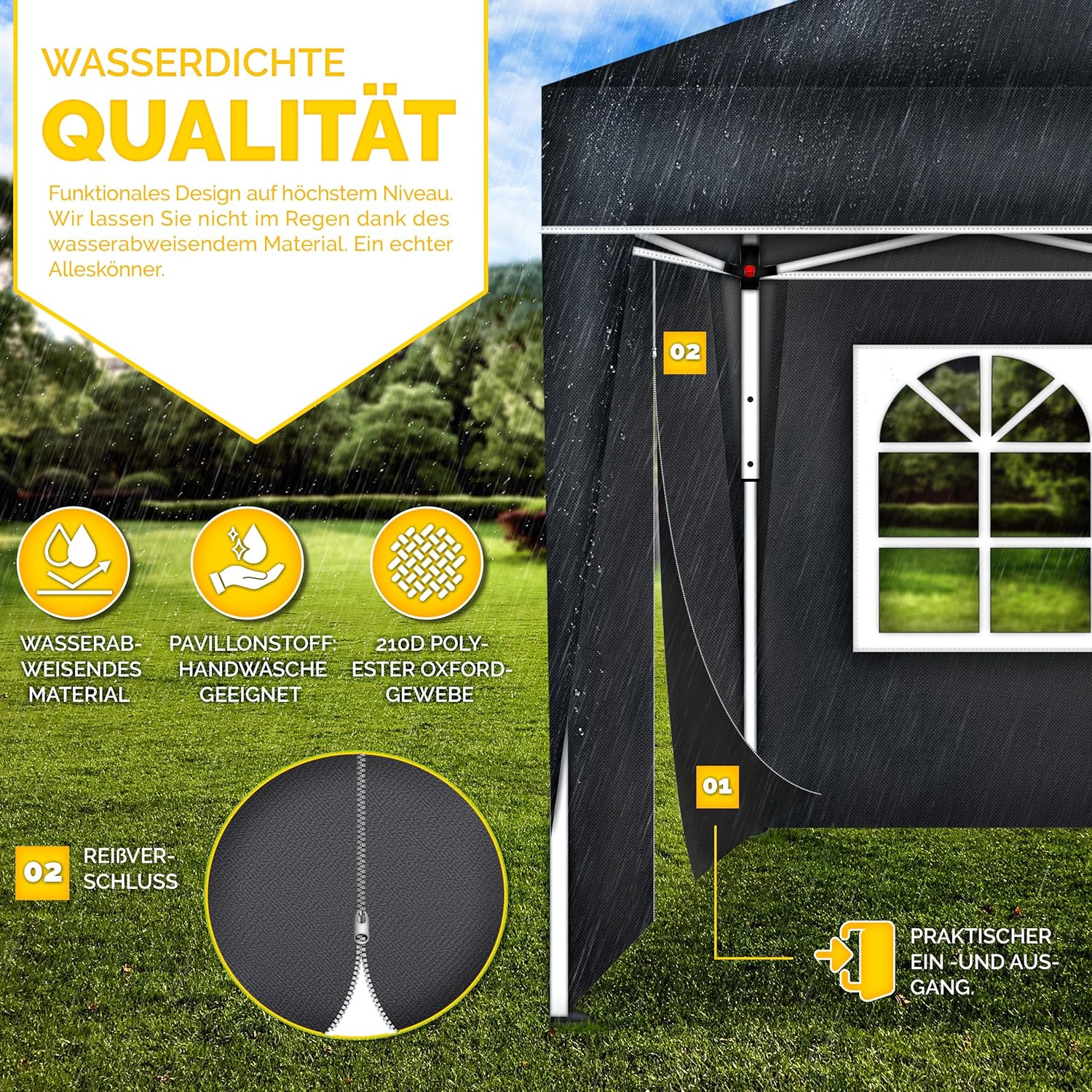 Tillvex® Partytent - 3x6m - Paviljoen - Easy Up - Antraciet