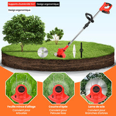 650W High-Power Draadloze Grastrimmer Elektrische Grasmaaier Verstelbare Opvouwbare Tuin Bosmaaier Voor Makita 21V Batterij