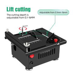 Elektrische tafelzaag - Zaagtafel - 100W - 5000RPM - Zwart •