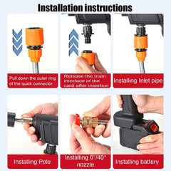 Hogedrukreiniger accu - Hogedrukspuit - Terrasreiniger - 200W - Zwart