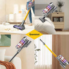 Steelstofzuiger - Draadloos - Stofzuiger Zonder zak - 55KPa - Geel - GRENINTOL