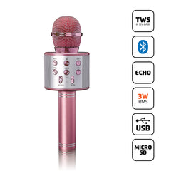 Lenco Karaokemicrofoon met Bluetooth-luidspreker, USB en Micro SD-speler