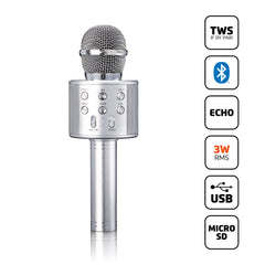 Lenco Karaokemicrofoon met Bluetooth-luidspreker, USB en Micro SD-speler