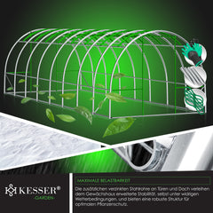 Tuinkas - Kweekkas - Broeikas - Foliekas  800x300 cm - Groen - KESSER®