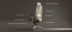FLEXISPOT Ergonomische Bureaustoel met Eenvoudige Bediening en Zacht Hoofdsteun (C5W)