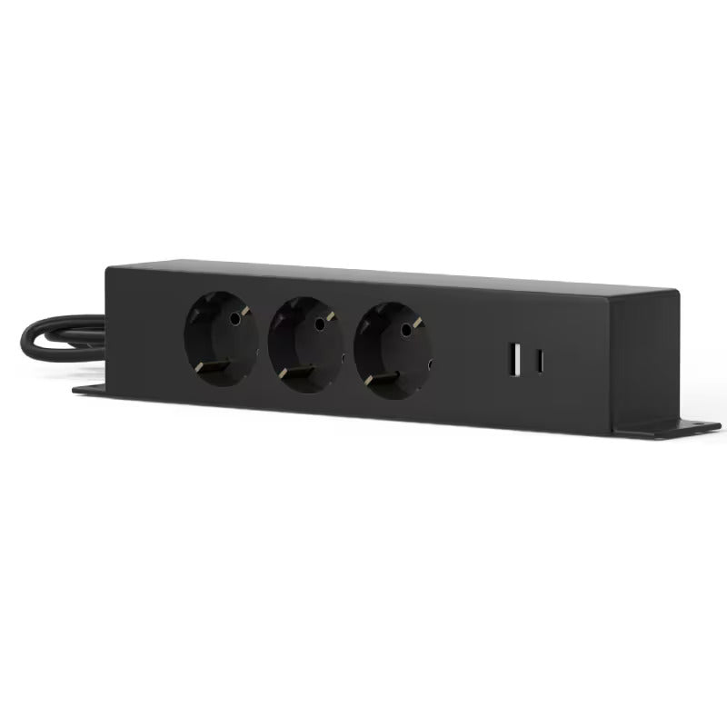 Stekkerdoos met USB - Verlengsnoer - Verlengkabel - 1,8M - Zwart - PS010B - FLEXISPOT
