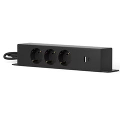 Stekkerdoos met USB - Verlengsnoer - Verlengkabel - 1,8M - Zwart - PS010B - FLEXISPOT