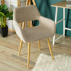 Eetkamerstoelen - Set van 2 - Met armleuning - Beige - Cromwell