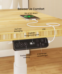 Zit sta bureau - Elektrisch - Verstelbaar - Bureauframe - Wit - E8W - FLEXISPOT
