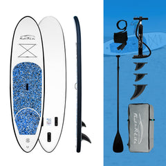 FUNWATER Opblaasbaar, 305 x 78 x 15 cm, superlichte SUP voor alle moeilijkheidsgraden, alles inclusief, stand-up padddle-board, adj peddel, pomp, ISUP reis-rugzak, lijn, waterdichte tas, blauw | FunWater, peddel, luchtpomp, rugzak, kajakstoel