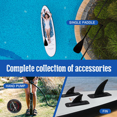 FUNWATER Opblaasbaar, 305 x 78 x 15 cm, superlichte SUP voor alle moeilijkheidsgraden, alles inclusief, stand-up padddle-board, adj peddel, pomp, ISUP reis-rugzak, lijn, waterdichte tas, blauw | FunWater, peddel, luchtpomp, rugzak, kajakstoel