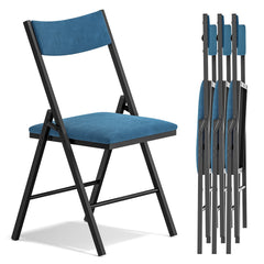 Klapstoelen - Vouwstoelen - Set van 4 - Eettafelstoelen - Blauw - Fenbeli