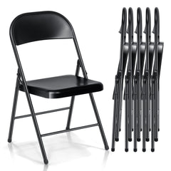 Klapstoelen - Vouwstoelen - Set van 6 - Eettafelstoelen - Zwart - Furnibear