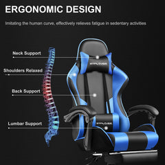 Ergonomische Bureaustoel -  Office Chair - Gamestoel - Volwassenen - Zwart/Blauw - GTPLAYER - GT800A