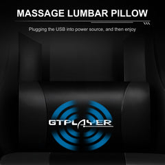 GTPLAYER Game stoel massage, gaming bureaustoel ergonomische met voetensteun, verstelbare hoofdsteun en lendensteun, in hoogte verstelbaar, Zwart/Wit - GT800A