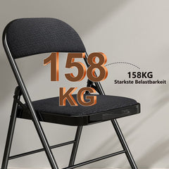 Klapstoelen - Vouwstoelen - Set van 4 - Eettafelstoelen - Zwart - SUGIFT