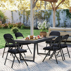 Klapstoelen - Vouwstoelen - Set van 4 - Eettafelstoelen - Zwart - SUGIFT