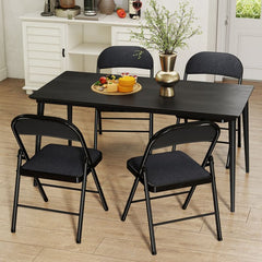 Klapstoelen - Vouwstoelen - Set van 4 - Eettafelstoelen - Zwart - SUGIFT