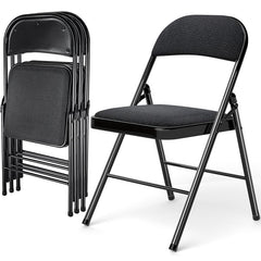 Klapstoelen - Vouwstoelen - Set van 4 - Eettafelstoelen - Zwart - SUGIFT