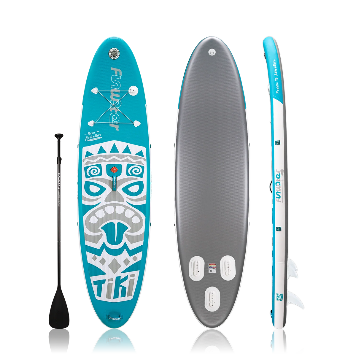 Sup Board - Opblaasbaar Paddle Board - 150kg - Wit/Blauw - FEATH-R-LITE