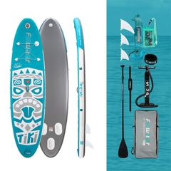 Sup Board - Opblaasbaar Paddle Board - 150kg - Wit/Blauw - FEATH-R-LITE