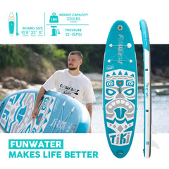 Sup Board - Opblaasbaar Paddle Board - 150kg - Wit/Blauw - FEATH-R-LITE
