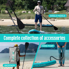 Sup Board - Opblaasbaar Paddle Board - 150kg - Wit/Blauw - FEATH-R-LITE