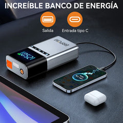 Jumpstarter met compressor - Starthulp - Powerbank - Zilver - BRPOM