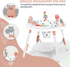 Baby-activiteitscentrum, 3-in-1 met afneembaar speelgoed en 360 graden draaibare stoel, ideaal voor ontwikkeling en entertainment voor peuters •