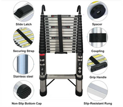 Telescopische ladder - Telescoopladder - Alaminium - 4,4M - Zilver