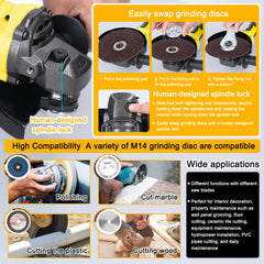21V 125mm M14 Haakse Slijper Borstelloze Motor Elektrisch Slijpgereedschap voor Snijden Polijsten Keramische Tegels Hout Steen staal •