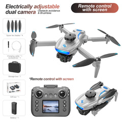 S181 RC Drone 8K Professional Dual HD Camera Optical Flow with Screen Light Brushless 360 Obstacle Avoidance WIFI FPV RC Dron