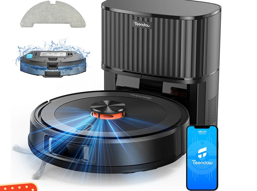 Robotstofzuiger met dweilfunctie - Robot stofzuiger - Zwart - Teendow D10S MAX