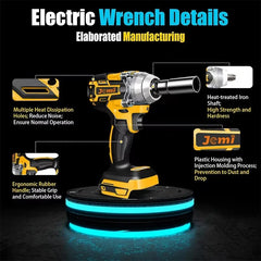Slagmoersleutel met accu - Slagschroevendraaier - Met 2 Batterijen - Jemi