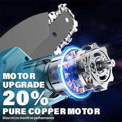 Mini kettingzaag - Elektrische snoeischaar - Met accu - Blauw - Jemi