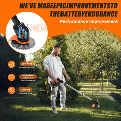 Grastrimmer met accu - Kantenmaaier - Bosmaaier - Zwart - Jemi