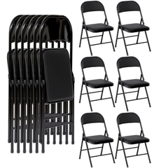 Klapstoelen - Vouwstoelen - Set van 6 - Eettafelstoelen - Zwart