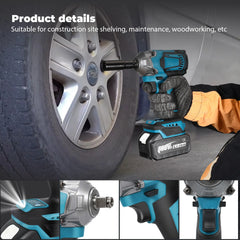 1200N.M Koppel Borstelloze Elektrische Slagmoersleutel 1/2 inch Accusleutel Schroevendraaier Power Tool voor Makita 18V Batterij Pin