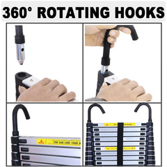 Telescopische ladder - Telescoopladder - Alaminium - 4,4M - Zilver