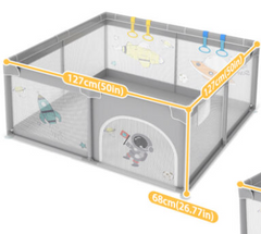 Grondbox - Baby box - Kinderbox - Babybox - Speelbox - 127x127 cm - Antraciet - AUFUN