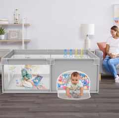 Grondbox - Baby box - Kinderbox - Babybox - Speelbox - 127x127 cm - Antraciet - AUFUN