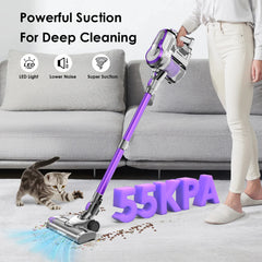 Steelstofzuiger - Draadloos - Stofzuiger Zonder zak - 55KPa - Paars - FixtFixer