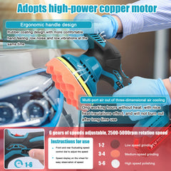 Draadloze autopolijstmachine 6 versnellingen met snelheden Verstelbare elektrische autopolijstmachine Multifunctionele huisreiniging Metaal waxen