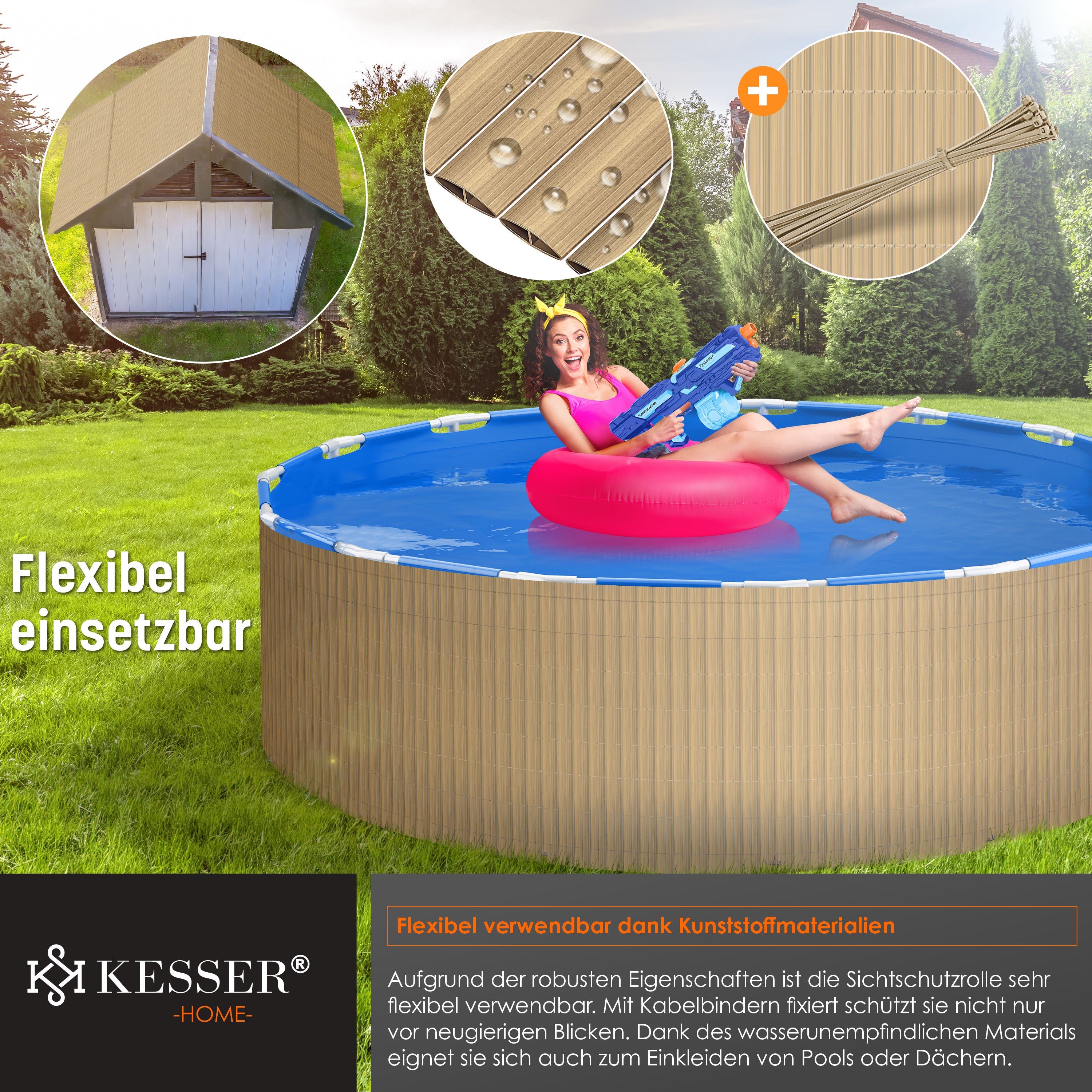 KESSER® Balkonscherm - Zichtdoek - Balkondoek - 80x400cm
