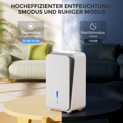 Luchtontvochtiger - Dehumidifier - Slaapkamer & Badkamer - Wit - Teendow