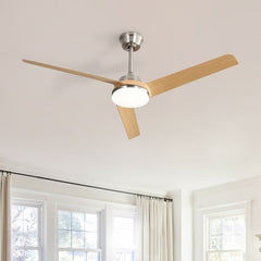 SOFUCUR plafondventilator in nikkelkleur met 22W LED-verlichting - 132 cm