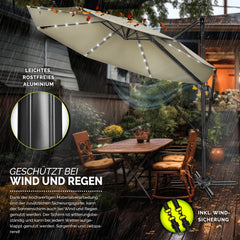 Zweefparasol - Tuinparasol - Parasol 330 cm - Met voet - Met Parasolhoes - Bruin - Tillvex
