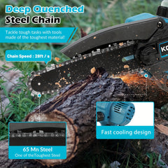 Mini kettingzaag - Elektrische snoeischaar - Met accu - Blauw - Jemi