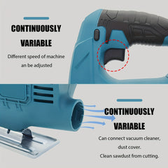 Decoupeerzaag - Met 2 Accu's - 3000Mah - Blauw